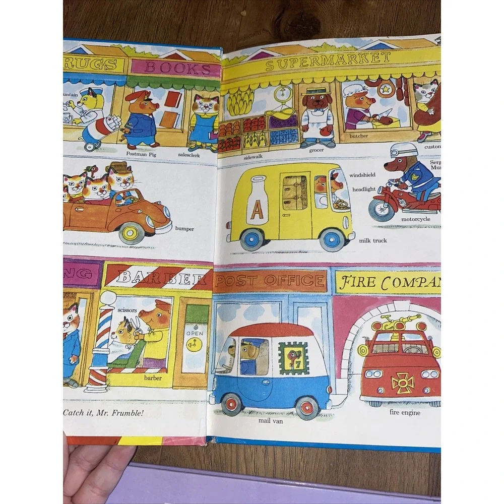 3x Richard Scarry Hardcover Books Animal Nursery Best first book cars ans trucks
